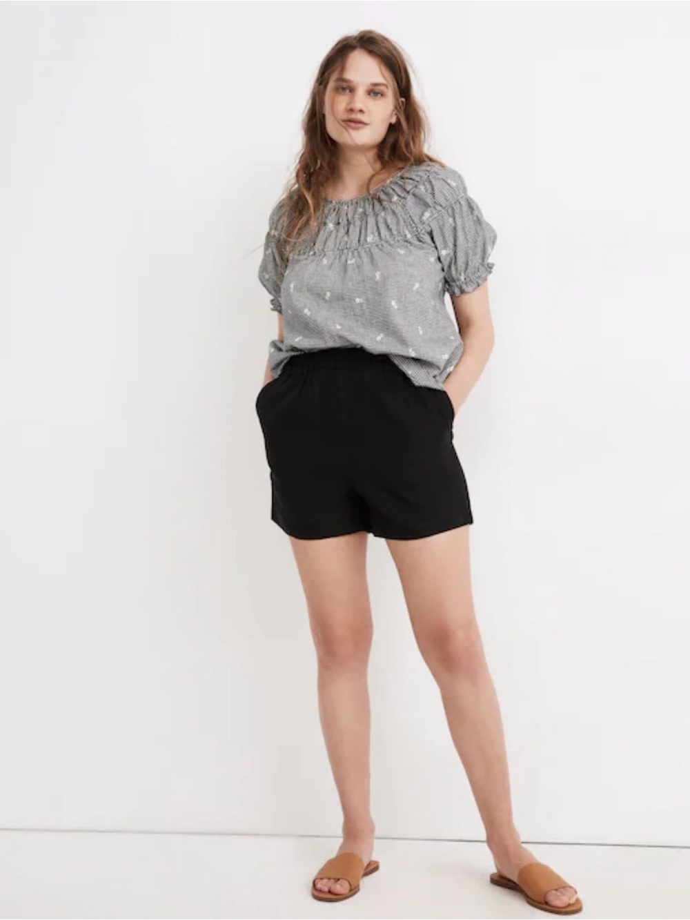 Madewell linen blend easy pull-on shorts like new!